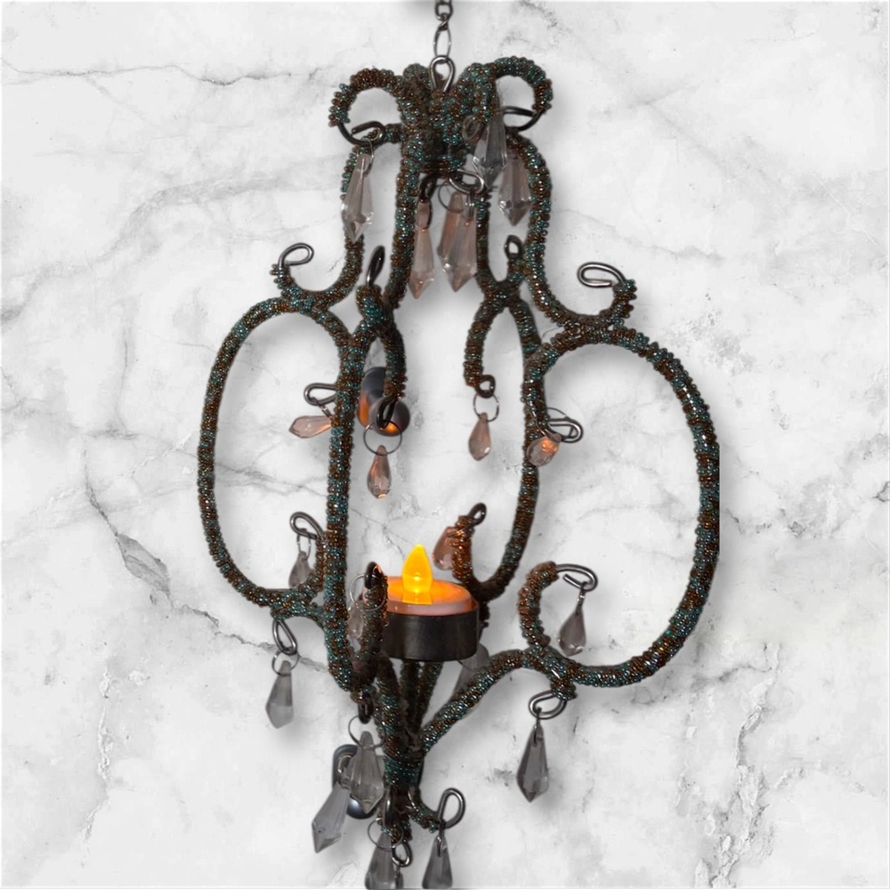 🎄Two (2) Hanging Candle Holders with Crystals